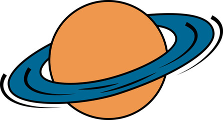Planet Saturn silhouette icon. Planet Saturn with planetary ring vector icons isolated on transparent background. Cosmos and astronomy planet vector illustration. © Mon Amour