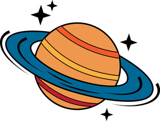 Planet Saturn silhouette icon. Planet Saturn with planetary ring vector icons isolated on transparent background. Cosmos and astronomy planet vector illustration.