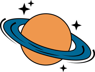 Planet Saturn silhouette icon. Planet Saturn with planetary ring vector icons isolated on transparent background. Cosmos and astronomy planet vector illustration. © Mon Amour