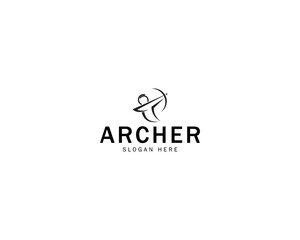 Archer Logo Design Vector Template With Flat Style. Modern Design. Archer Logo. Vector Illustration,