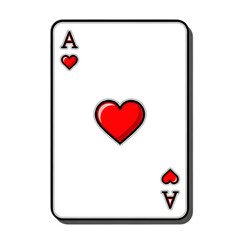 Obraz premium Ace of hearts playing card isolated on transparent background