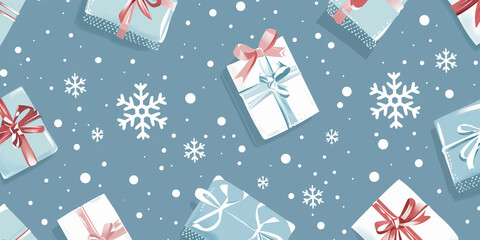 Pastel Winter Holiday Seamless Pattern Design