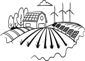 Creative Agriculture Concept Illustration for Eco Design