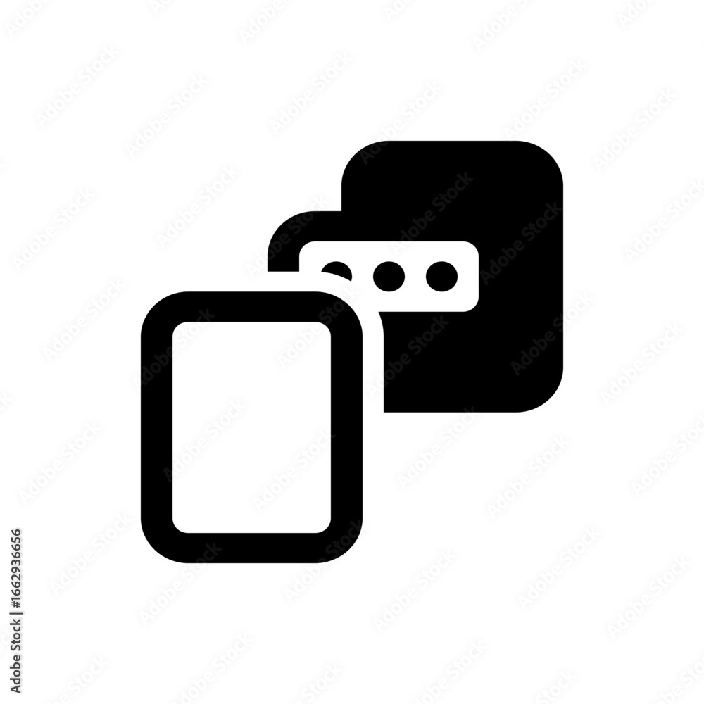 Poster illustration of a smartphone with a speech bubble containing three dots indicating a message or noti