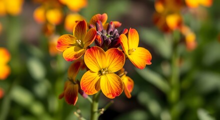 Orange alstroemeria flowers blooming