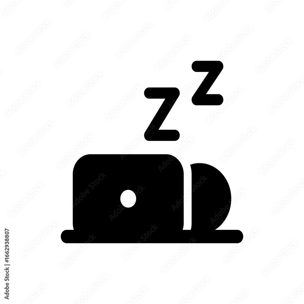 Aufkleber black rounded rectangle shape with four white semi circles inside on a white plain background view