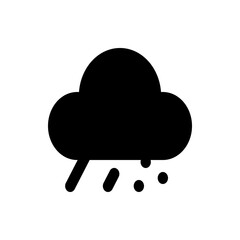 A black cloud with rain and hail falling from it indicating a storm or inclement weather forecast today only