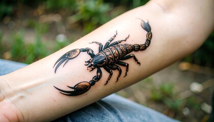 Realistic Scorpion Tattoo on Forearm