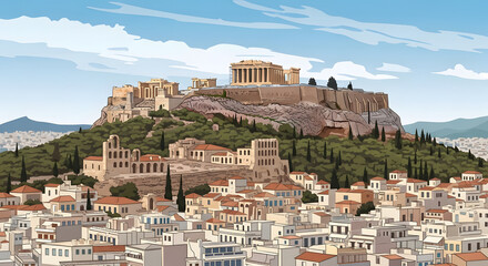 Naklejka premium Acropolis, Athena, Yunani