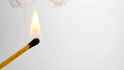 Minimal burning matchstick with smoke against plain background symbolizing fire safety 39220.jpg