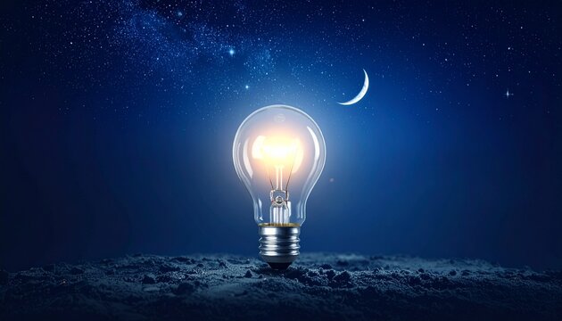 Minimal glowing light bulb surrounded by darkness symbolizing energy saving awareness 871799.jpg - Powered by Adobe