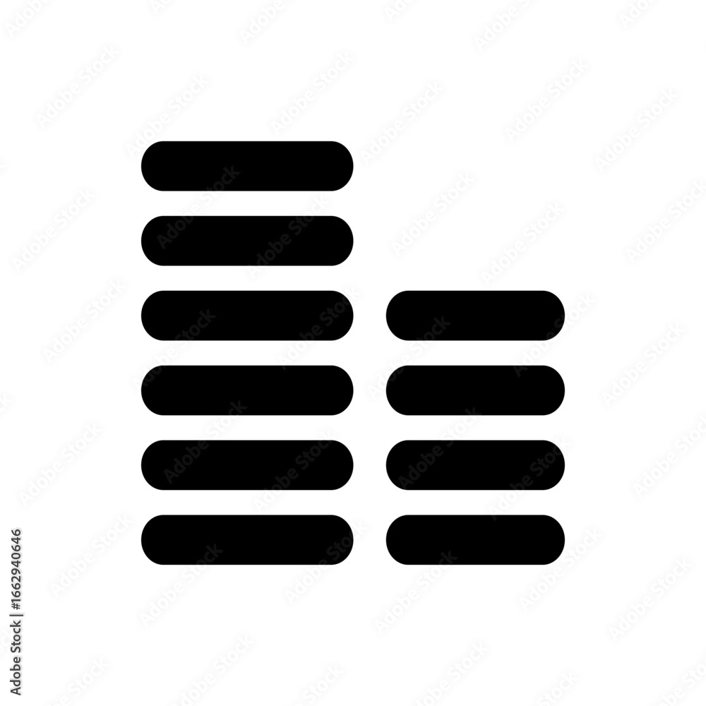 Aufkleber black equalizer bars with varying heights arranged in two columns on a white background display patt