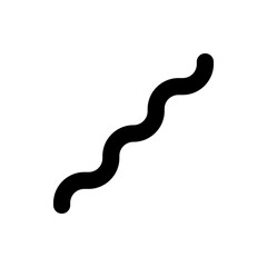 Illustration of a simple black squiggly line with rounded ends isolated on a white background design element