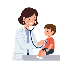 Doctor examining a child with stethoscope, medical checkup, healthcare concept