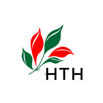 HTH Modern Abstract Leaf Logo Design &ndash; Red and Green Nature-Inspired Brand Icon, HTH Later Logo, 
