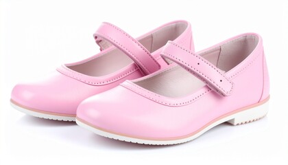 pink baby shoes isolated on white