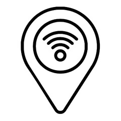 Wifi signal location pin icon