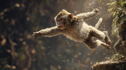 Fototapeta premium monkey jumping