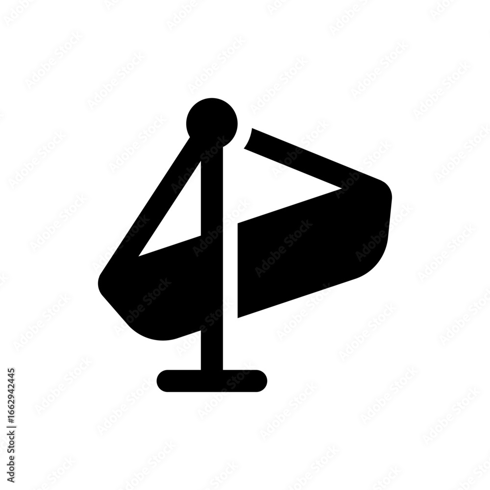Poster a graphic representation of a black flag with a rounded top and a base on a white background vector 