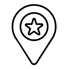 Star mark location pin icon