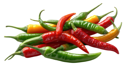 Chili Peppers: Vibrant array of fresh chili peppers showcasing the fiery spice and vivid colors of nature's bounty. Perfect for culinary and food enthusiasts alike.