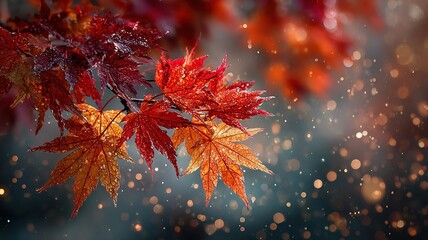 Autumn Maple Leaves in Sunlight