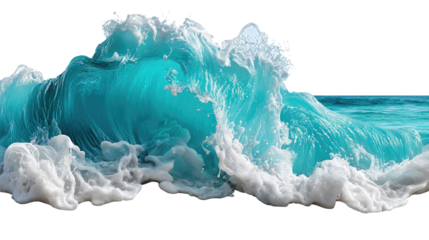 Ocean Majesty: Witness the raw power and beauty of the ocean as a colossal turquoise wave unfurls in a breathtaking display of nature's artistry, capturing the essence of aquatic splendor.