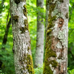 Obraz premium Forest trees, bark close-up