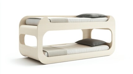 Modern Bunk Bed Design with Soft Cushions and Minimalist Aesthetic