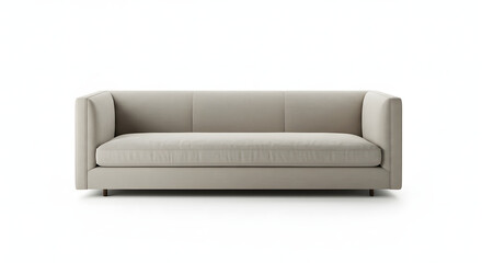 Minimalist Light Grey Loveseat on White Background, Ideal for Interior Design and Modern Living Spaces, Demonstrating Simplicity and Comfort in