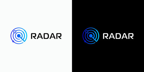 Abstract radar detector wave vector logo design. Icon for business, fishing, military and personal branding.