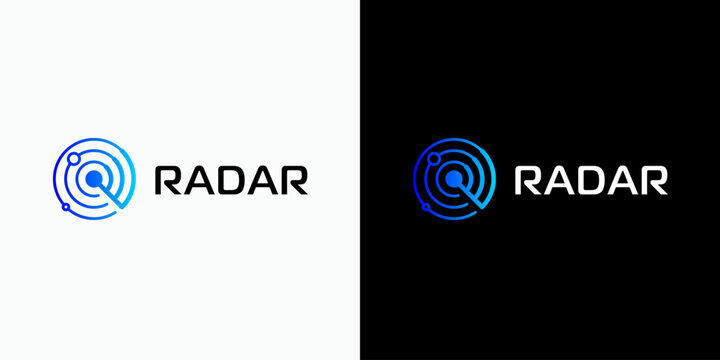 Abstract radar detector wave vector logo design. Icon for business, fishing, military and personal branding.