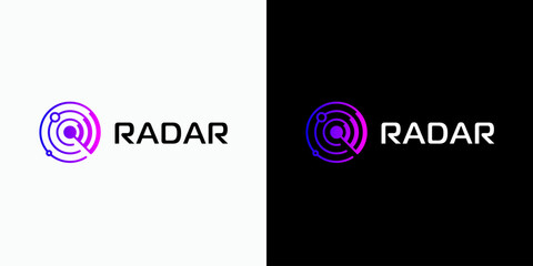 Abstract radar detector wave vector logo design. Icon for business, fishing, military and personal branding.
