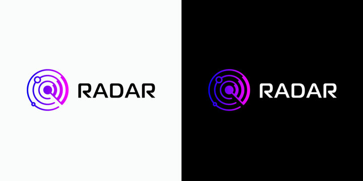 Abstract radar detector wave vector logo design. Icon for business, fishing, military and personal branding.
