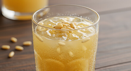 Refreshing Sikhye Beverage with Floating Nuts