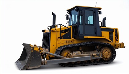 bulldozer excavator isolated on white