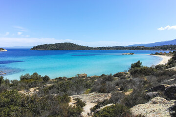 Sithonia coastline near Lagonisi Beach, Chalkidiki, Greece