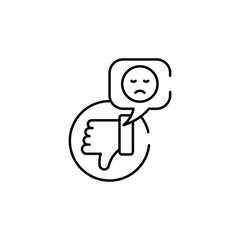 Dissatisfied icon design with white background stock illustration
