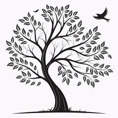 Obraz premium black and white tree
