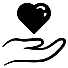 Caring Hand Heart Icon