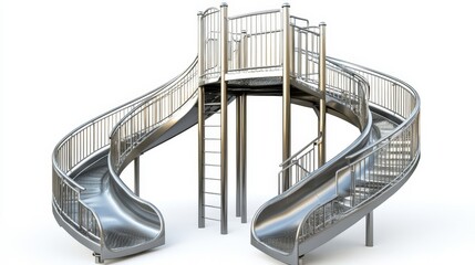 Modern Spiral Metal Slide Structure for Outdoor Playgrounds