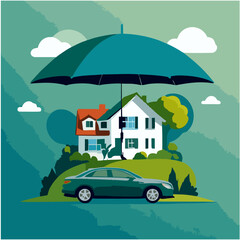 Vector illustration of home insurance concept