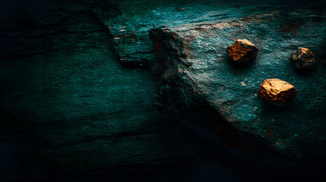 Raw molybdenum ore crystals on black shale with metallic reflections,showcasing strategic mineral resources and clean energy materials for industrial use.