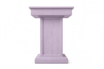 Purple wooden podium isolated on transparent background, ideal for presentations, speeches, and conferences