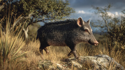 peccary walking