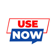 Use now png button, instant action design, modern digital style, white and red colour png