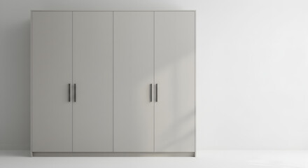 Naklejka premium Modern Wardrobe with Minimalist Design and Neutral Color Palette Perfect for Bedroom and Storage Solutions with Ample Room For Clothes