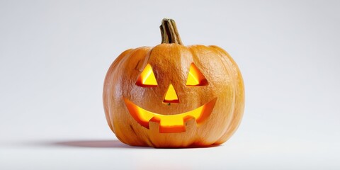 The smiling Halloween pumpkin glowing with festive charm and seasonal joy.