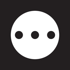 More vertical icon. Three dots button symbol modern, simple, vector, icon for website design, mobile app, ui. Vector Illustration on black background.