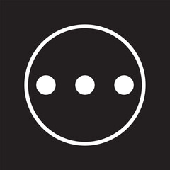 More vertical icon. Three dots button symbol modern, simple, vector, icon for website design, mobile app, ui. Vector Illustration on black background.